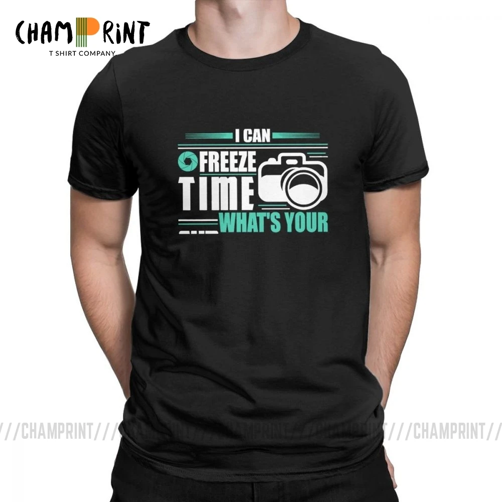 Men's Photographer T Shirt Pure Cotton Clothing Funny Short Sleeve Crew Neck Tee Unique T-Shirts | Мужская одежда