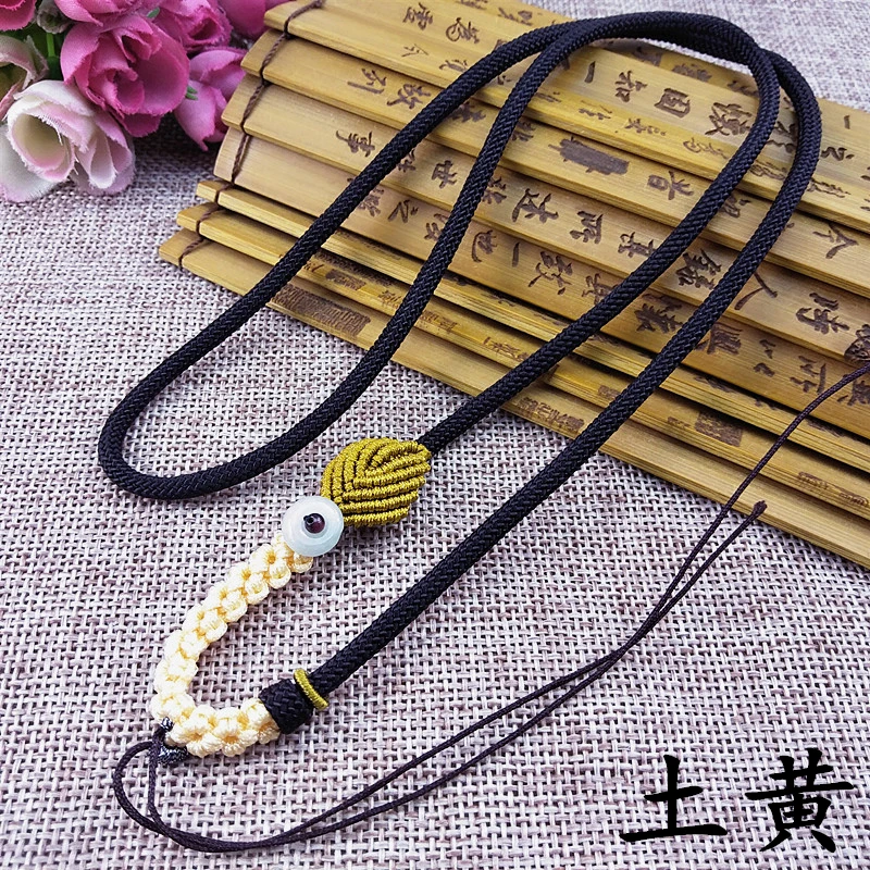 

1pc Hand Knited Necklace Silk Thread Knot Cord for Pendant- Peach Blossom Buckle