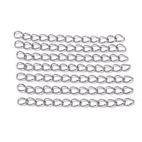 50pcs 5 7cm stainless steel bracelet extension tail chain bulk necklace extender chains for diy jewelry making finding wholesale