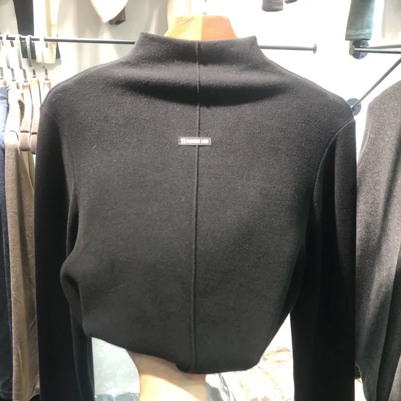 

T-Shirts Tops & Tees Women's Clothing 2021 Half Turtleneck Shirt Korean Tops Fashion Long Sleeve Tees Female Clothes