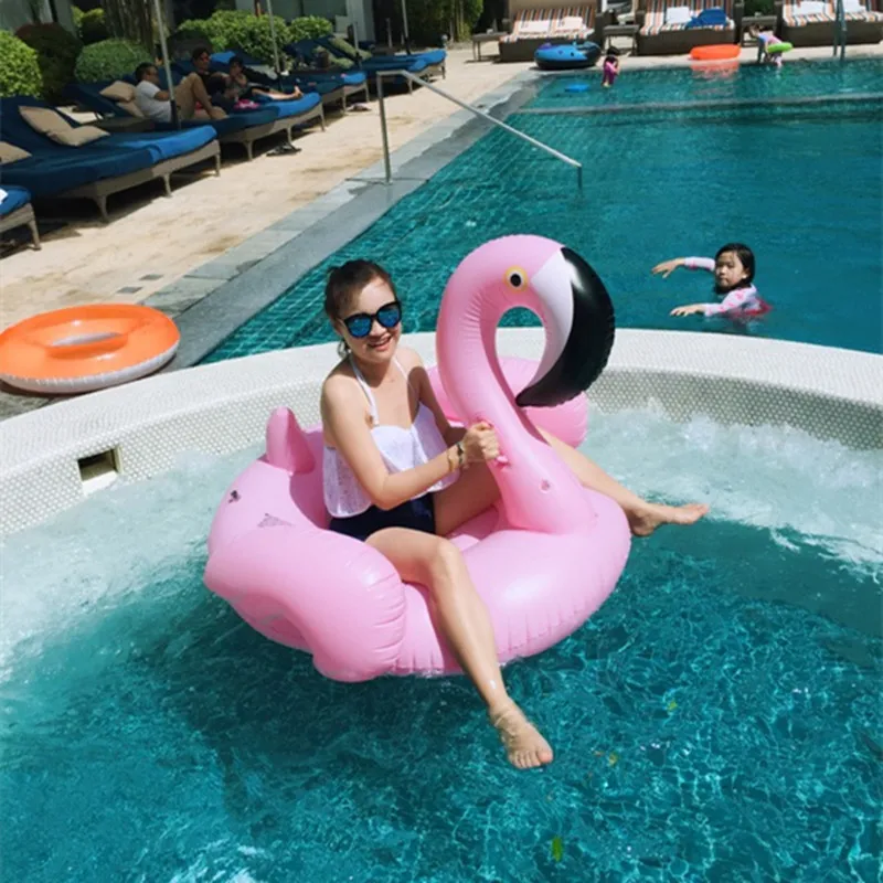 

Pink Inflatable Flamingo Giant Swan Ride-On Pool Toy Float Swim Ring Holiday Beach Island Water Fun Party Toys