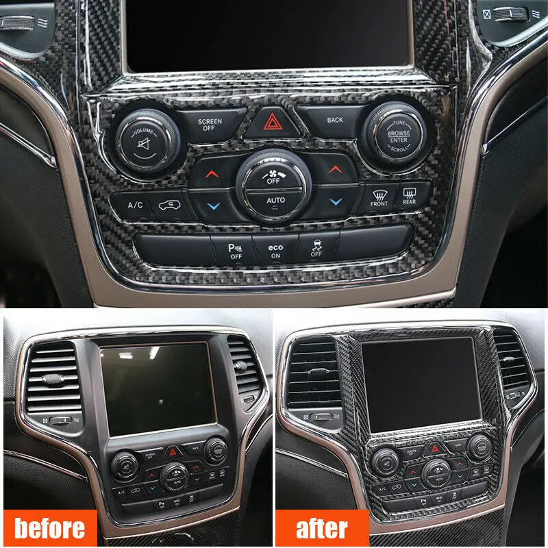 Pcmos аксессуары для интерьера Jeep Grand Cherokee 2014 2015 2016 2017 2018 углеродное волокно стиль GPS