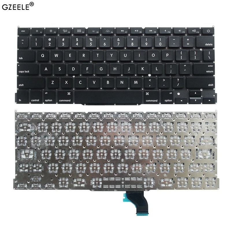 GZEELE Клавиатура для ноутбука на английском языке для Apple Macbook Pro retina 1" A1502 ME864 ME865 ME866 US Keyboard 2013- лет черный