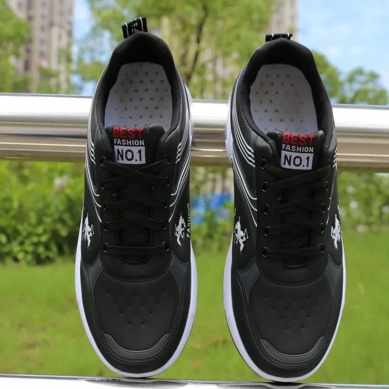 

Comfy leather wedges sneakers mens black trainers casual autumn man shoes 2021 fashion sneakers male tennis