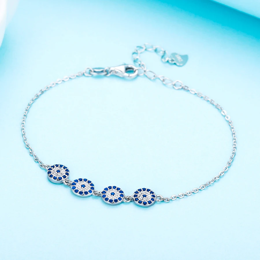 Женский браслет из серебра 925 пробы с голубым камнем|Гибкие и жесткие браслеты| |