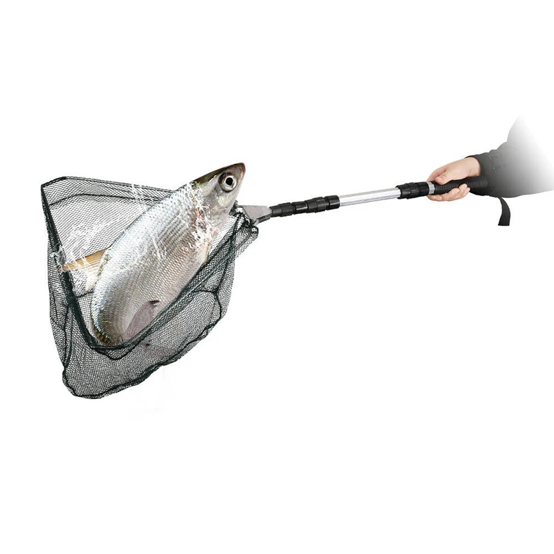 

Newly Telescopic Folding Aluminum Handle Fishing Landing Net 3 Section Extending Pole Fishing Tool
