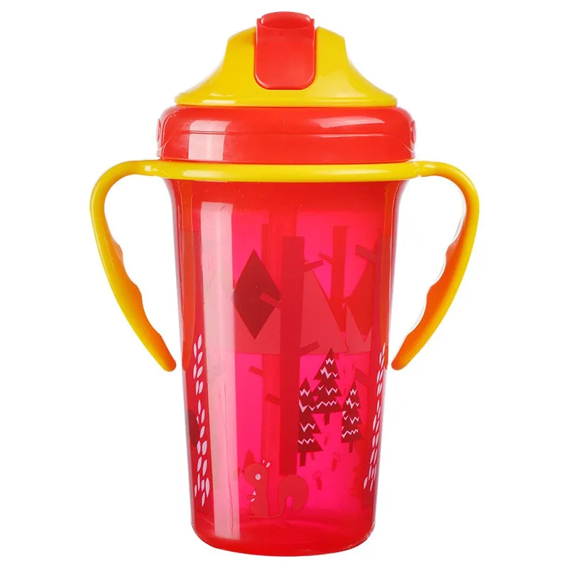 

Cute Baby Feeding Cup with Straw Kids Training Baby Sippy Copos Leak Proof BPA Free Portable Feeding Bottle with Handle