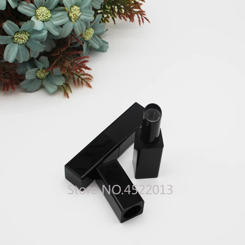 

30pcs/lot 11.1mm Plastic Oblique Edge Black Lipstick Tube, Square Classic Empty Lip Balm Bottle, DIY Cosmetic Lip Containers