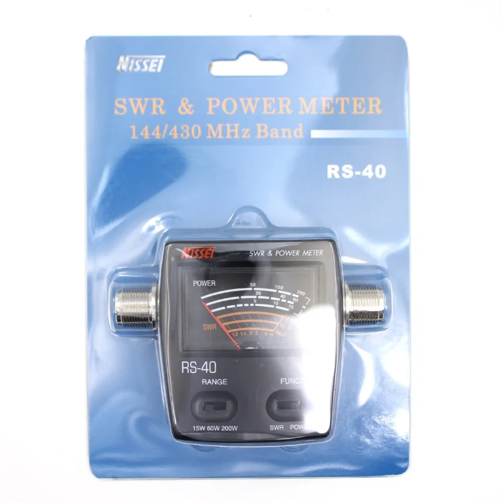 RS-40 SWR/Ватт метр NISSEI 125-525 МГц UHF/VHF М Тип разъем для TYT Kenwood Baofeng светодиодный Экран