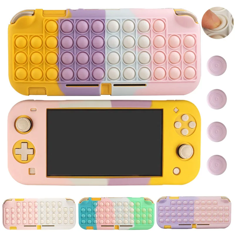 NEW Case For Nintendo Switch Lite Silicone Bubble Shell Nintend Mini Skin Cover with Free Joystick Caps | Электроника