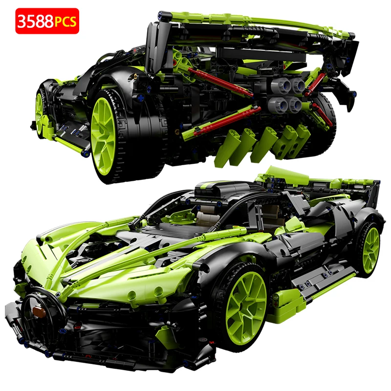 

1:8 City Mechanical Technical Green Devil Drift Racing Car Building Blocks DIY Sports Vehicle Bricks DIY Toys For Boys Gifts
