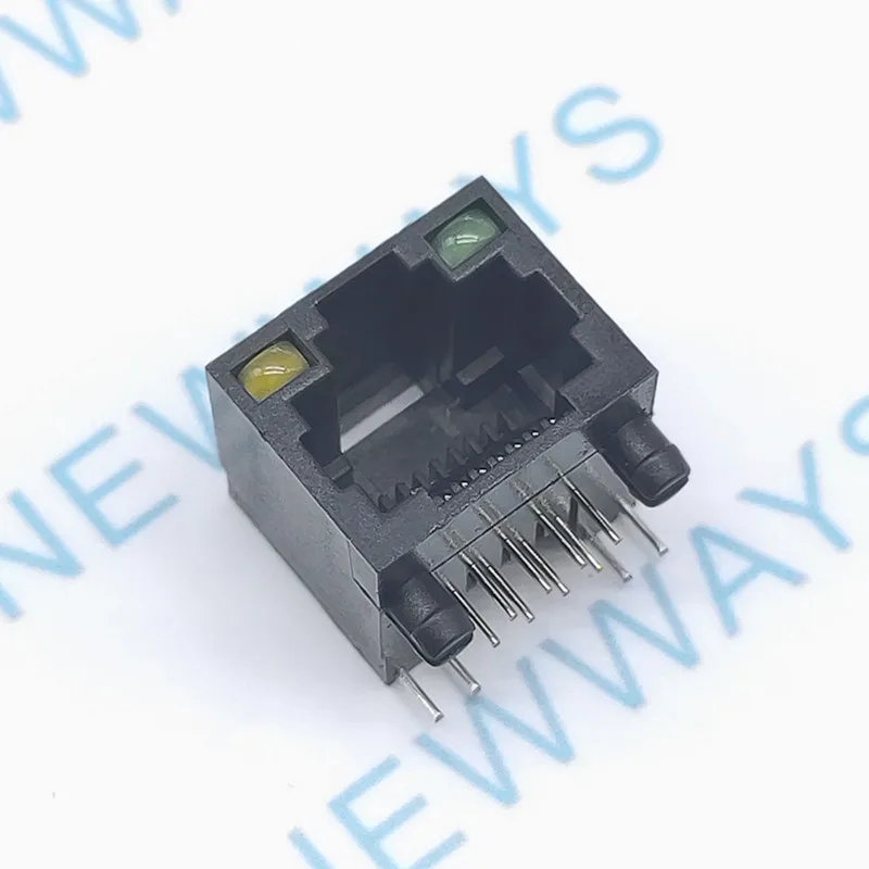 10 шт./лот все пластиковые с лампой сетевой интерфейс RJ45 гнездо 8P8C Кабельный разъем