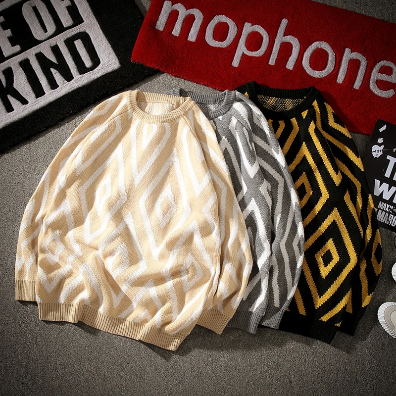 

Men 2020 New Wool Brand Fashion Pullover Male Round Neck Slim Fit Knitting Mens plus size Sweater M-5XL m6008