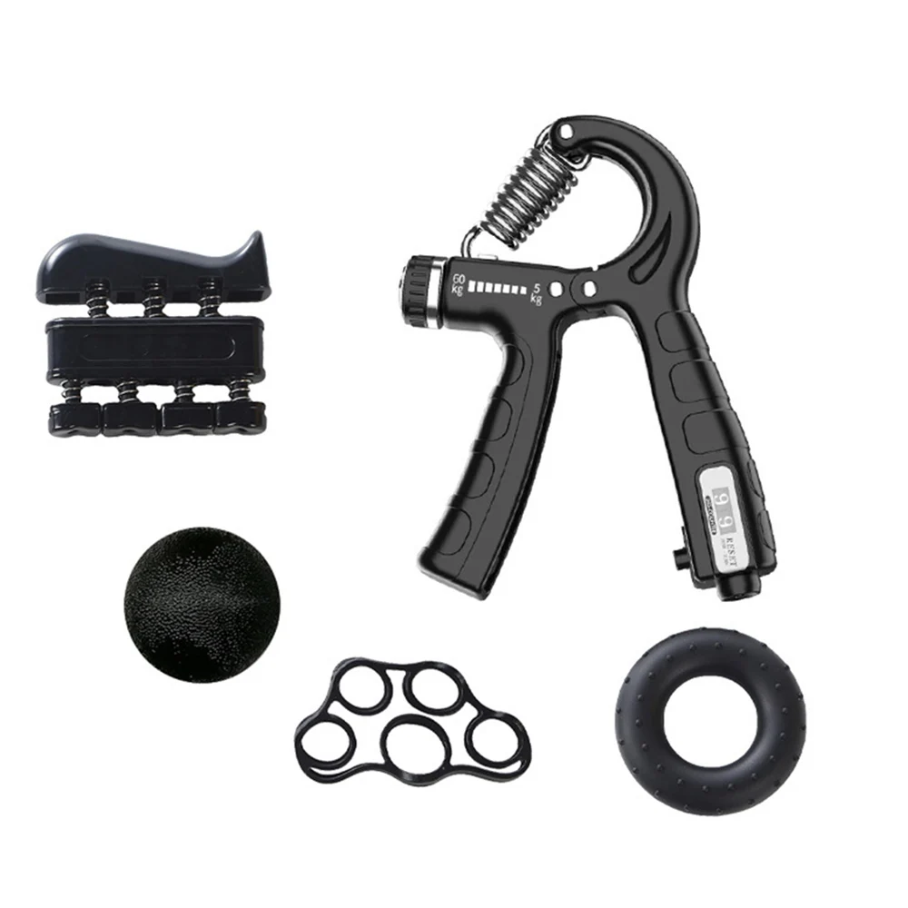 

5 Pcs/Set Gym Fitness Adjustable Hand Grip Set Muscle Recovery Hand Gripper Trainer Hand Strength Sports Fitness Tools
