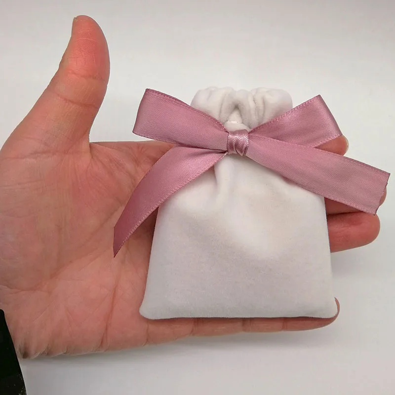 5DZ9 white rose Бархатный мешочек для упаковки ювелирных изделий, милый мешочек для хранения ювелирных изделий, подарок для макияжа, Свадебная вечеринка, конфетная косметическая упаковка с завязкой, сумки - Цвет: 5DZ9 white rose