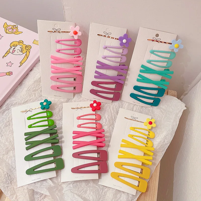 

7Pcs/Set Korean Hair Clips For Girls Women Candy Color Princess BB Clip Flower Hairpin Barrettes Kids Toddler Hair Accessories