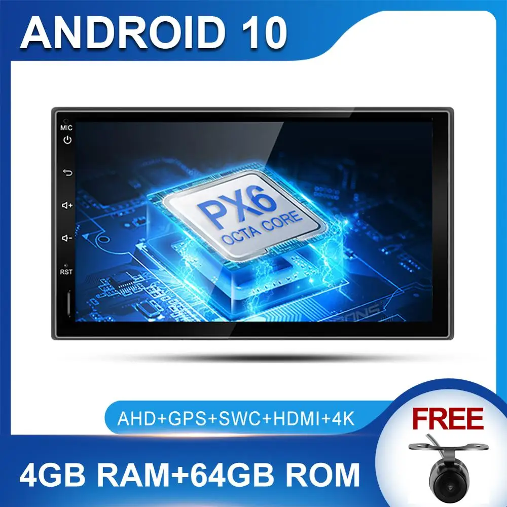 Автомагнитола 1 Din 7 дюймов Android 10 0 стерео GPS навигация AUX HDMI Bluetooth DAB Mirror Link RDS