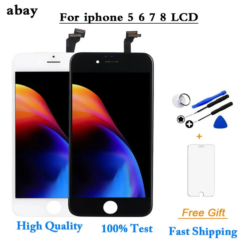 

ЖК-дисплей для iPhone 6, дисплей с тачскрином для iPhone 7 5 8, дисплей без битых пикселей, полностью протестирован, запасная часть для iPhone 7, ЖК