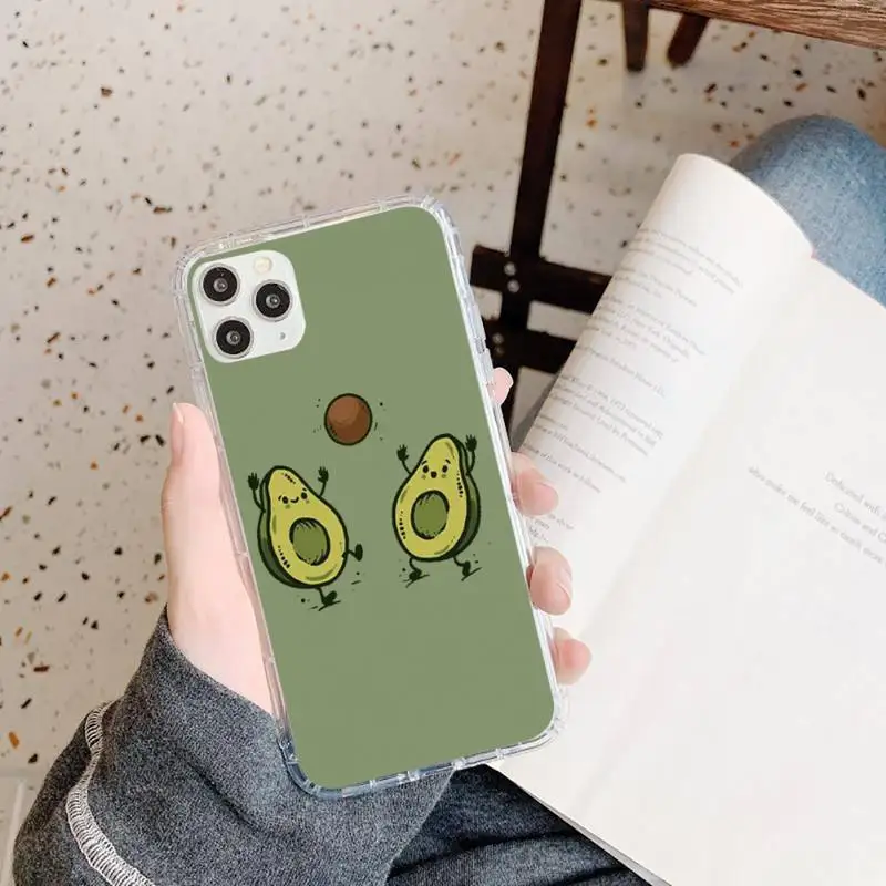 

Cute Avocado Phone Case Transparent for iPhone 11 12 mini pro XS MAX 8 7 6 6S Plus X 5S SE 2020 XR