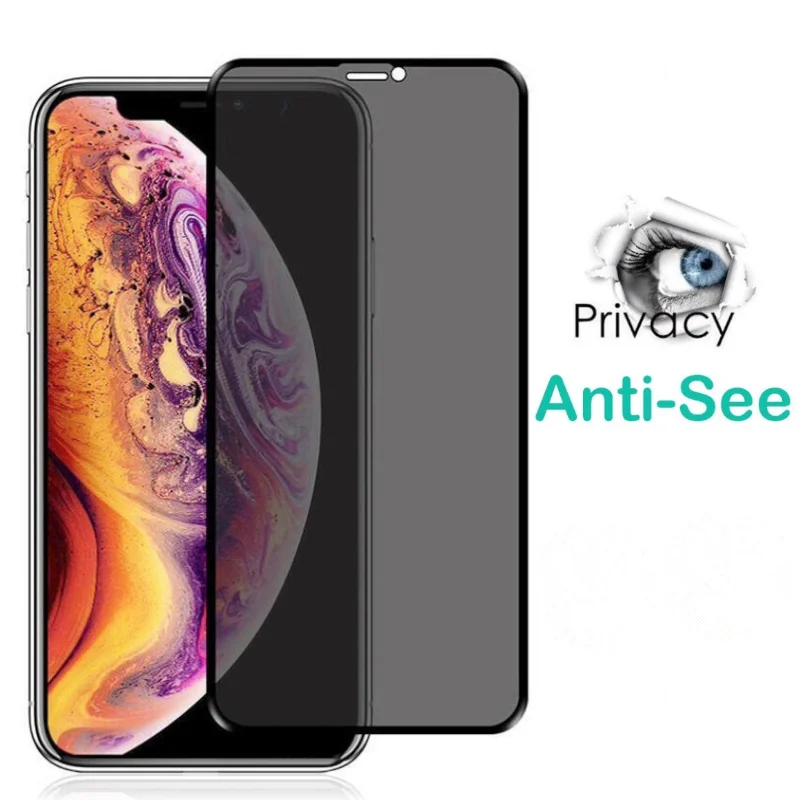 Закаленное стекло для iPhone 11 Pro XS MAX антишпионское защиты экрана 6 6s 7 8 Plus X XR 5S