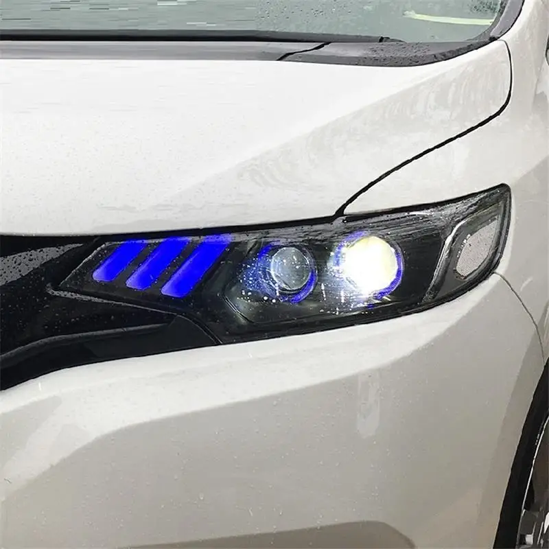 Указатель поворота, Стайлинг, Automovil, Drl, Led Assessoires, дневные ходовые огни, передние противотуманные фары, автомобильные фары в сборе, 18 для Honda Fit