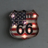 route 66 led vintage signs pub bar decoration led metal plate neon sign neon light home decor club cafe wall hanging art