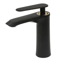 black painted copper bottom built in hot and cold water basin faucet mixed water single hole washbasin faucet bathroom