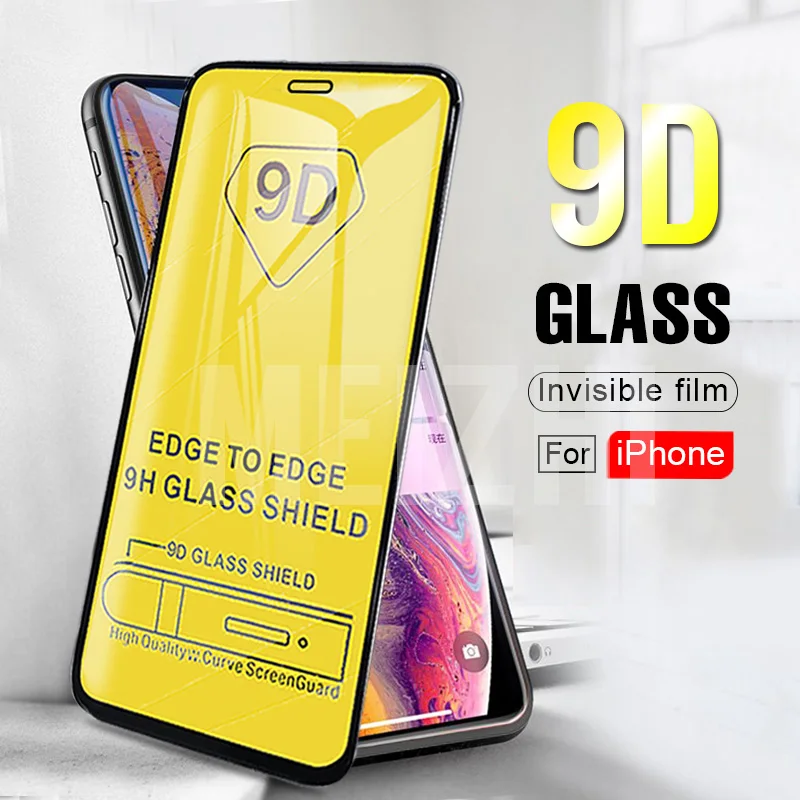 Закаленное стекло 9D для iPhone 11 pro MAX защита экрана полное покрытие 9H Защитная