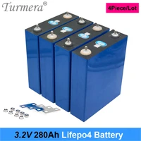 4pieces 3 2v 280ah lifepo4 battery 12v 24v 280ah rechargeable battery pack for electric car rv solar energy storage system notax