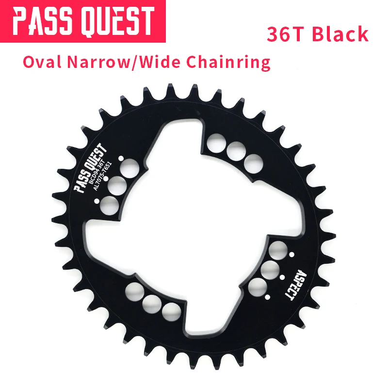 Pass Quest Овальный 94BCD MTB узкая широкая цепь/цепное кольцо 32 T/34 T/36 T/38 T велосипедная