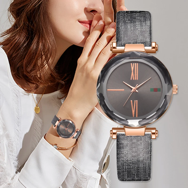 Простые повседневные кожаные часы для женщин модные минималистичные женские