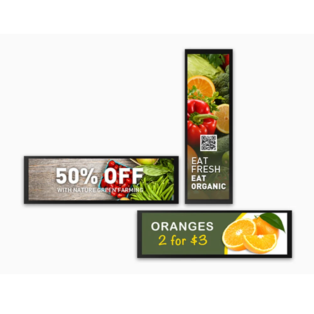 45 дюймов край длинная полоса экран Ad медиаплеер растягивается бар цифровой