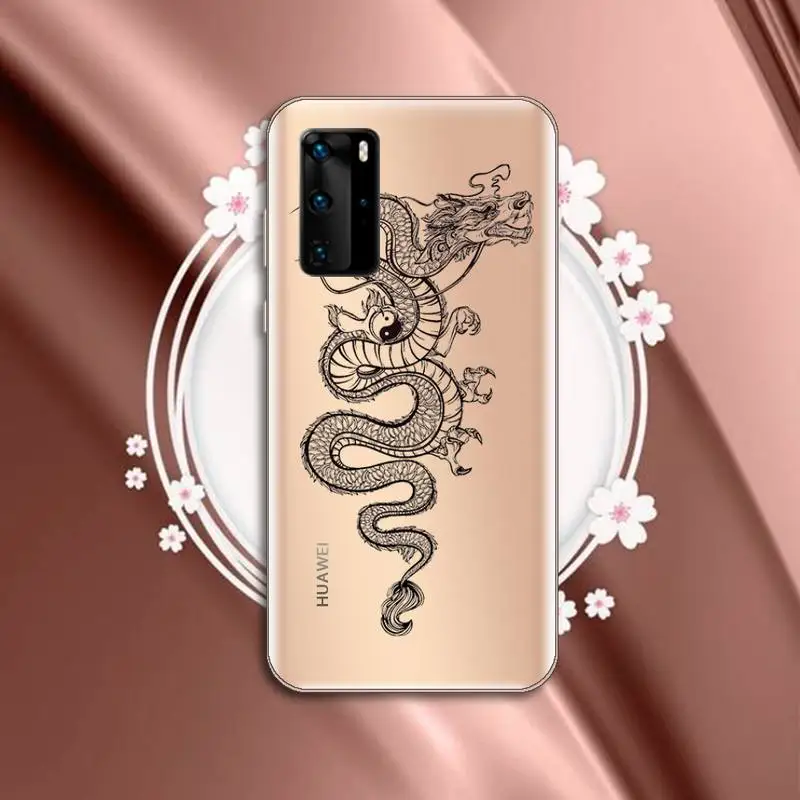 

dragon chinese cool Phone Case Transparent for Huawei P20 P30 P40 honor 8 10i P smart 2019 Samsung A71 A21S S10 20 plus