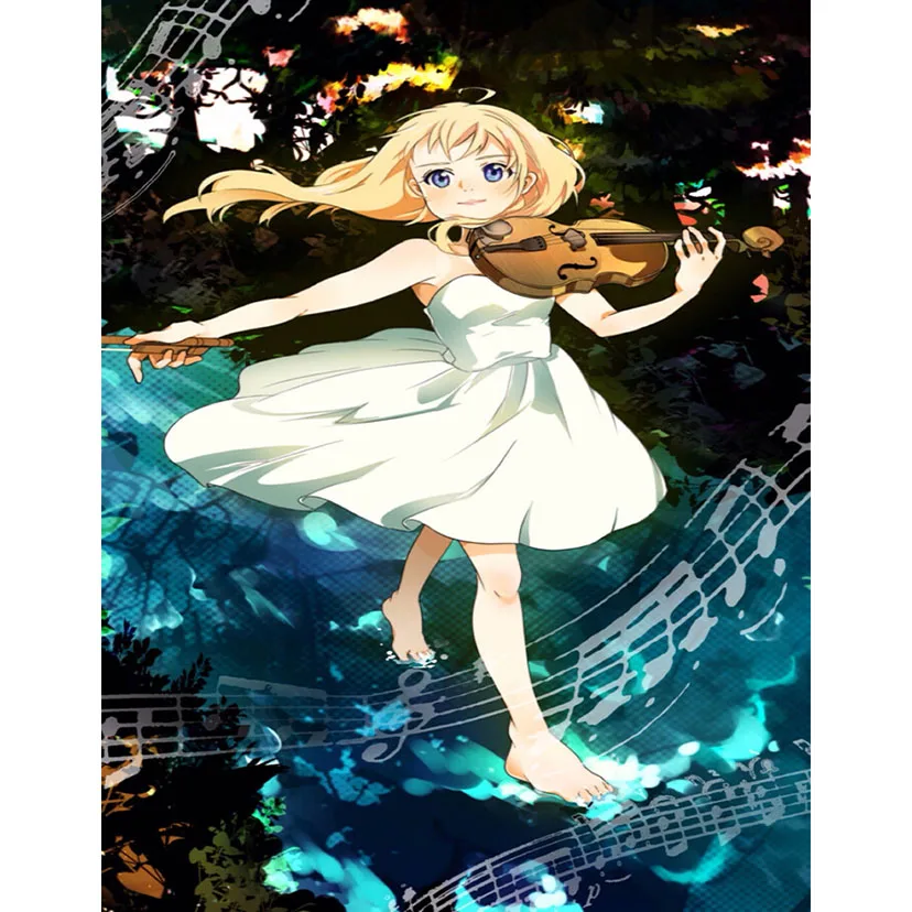 

5D Diamond Painting Cartoon Japan Anime Your Lie in April Full Drill DIY Diamond Embroidery Mosaic Cross Stitch Decor Gift CM10