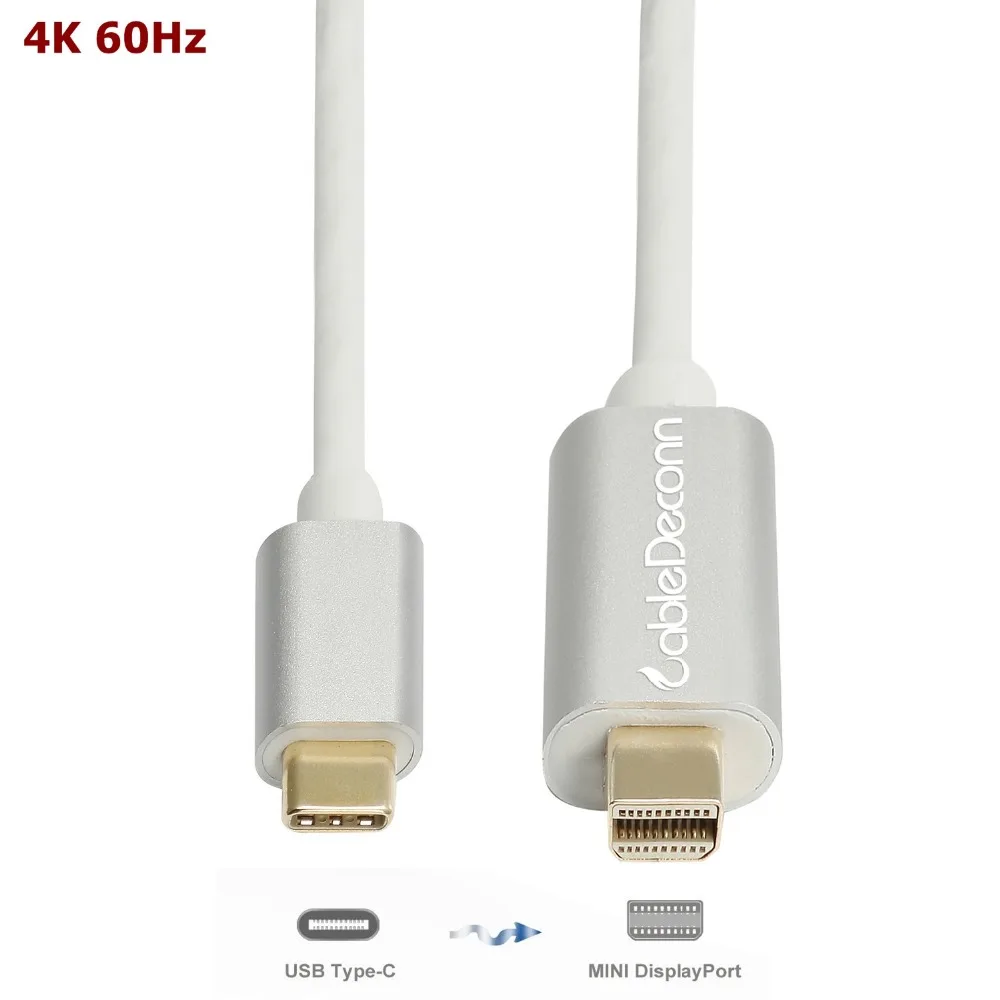 Видеокабель с портом type-c на mini displayport dp 4K 60 Гц для Macbook pro 2017 Pro 2016 мониторы dell xps 1 8 м |