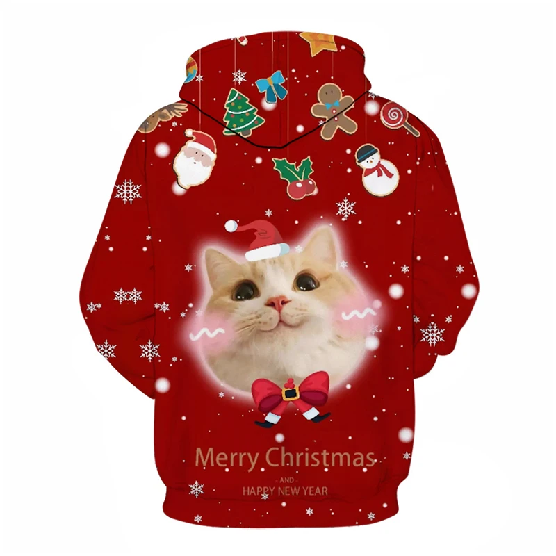 Милый стиль Рождественская Мужская и Женская 3D толстовка осенне-зимняя теплая