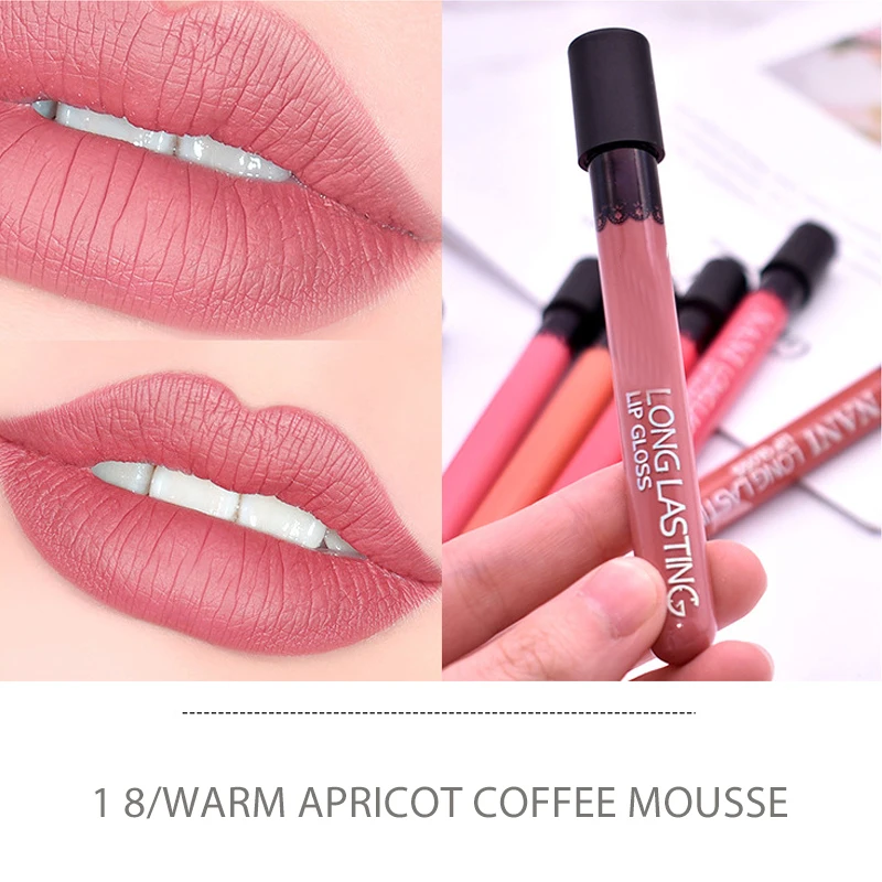 Губная помада водостойкая стойкая матовая мерцающая красная блестящая нюдовая