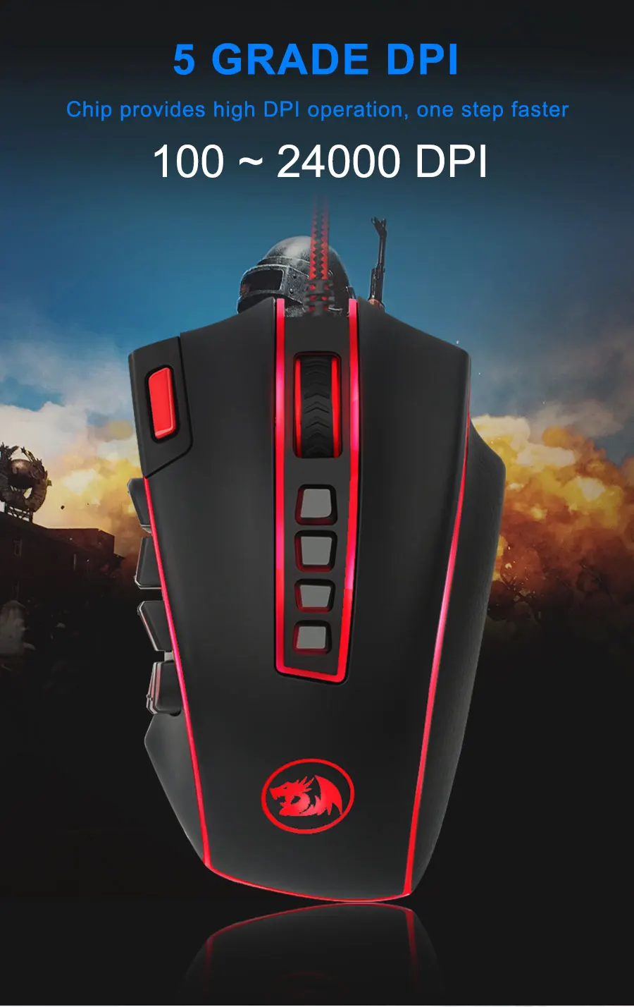 Redragon LEGEND M990 USB Проводная RGB игровая мышь 24000 dpi 24 кнопки программируемые игровые мыши Подсветка Эргономичный ноутбук компьютер