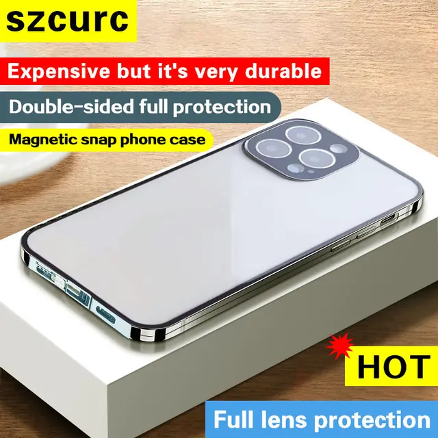 For iPhone 14 Pro MAX Case,New 360° Double sided Protection Cover.iPhone 11 12 13Mini Magnetic Adsorption Phone Sleeve bag 4