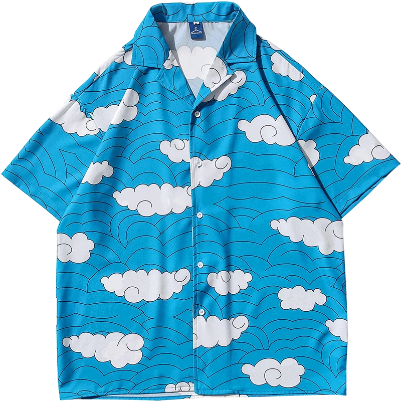 

OSCN7 Casual Printed Short Sleeve Shirt Men Street 2021 Hawaii Beach Oversize Women Fashion Harujuku Shirts for Men 5228