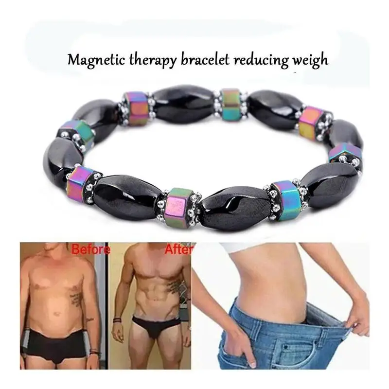 

Body Slimming Weight Loss Anti-Fatigue Healing Bracelet Hematite Beads Stretch Bracelet Magnetic Therapy Bead Slim For Men Women