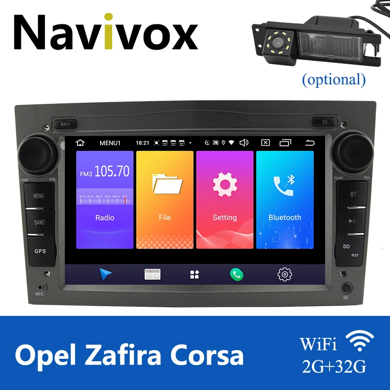 Навигационный мультимедийный плеер Navivox 2Din Android 10.0 DVD GPS для Opel Vauxhall Astra Meriva Vectra Antara Zafira Corsa Agila 7" радио включено.