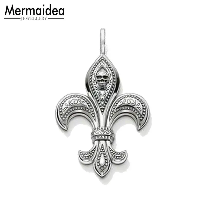 Кулон череп Бурбон Лилия Флер де 2020 Новый Модный Ювелирный Стиль Bijoux Панк