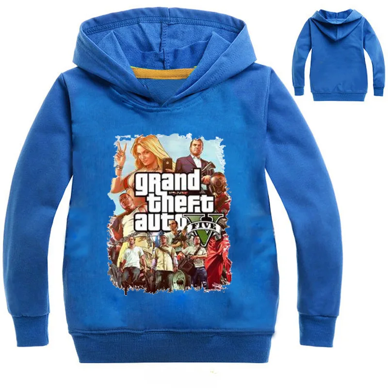 Детские толстовки с капюшоном Grand Theft Auto GTA детские футболки длинным рукавом топы
