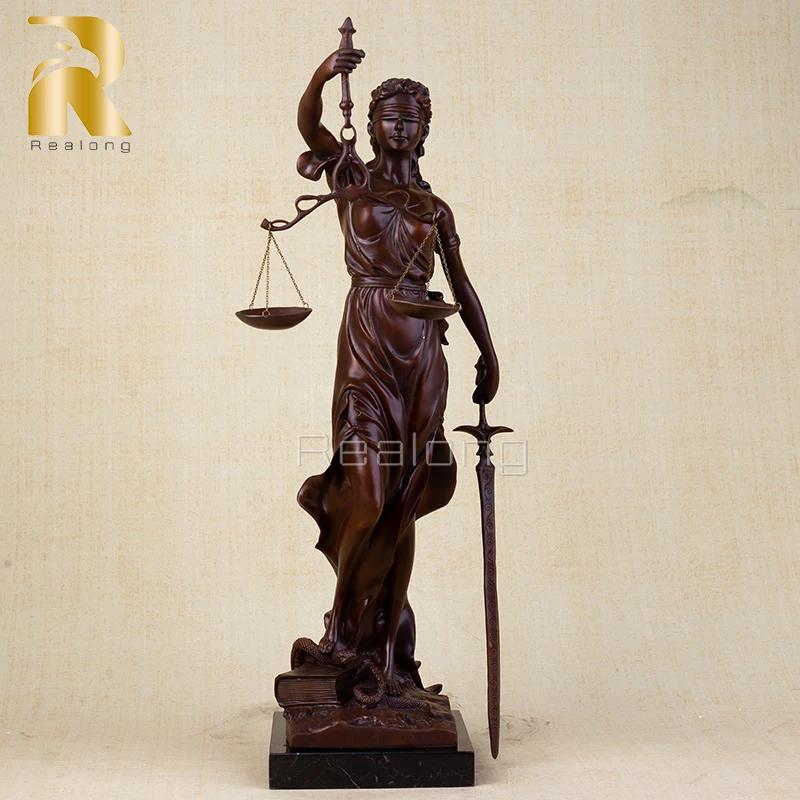 

Bronze Lady Justice Statue With Scales Bronze Goddess of Justice Sculpture Mythology Bronze Statues For Home Decor Craft Gifts