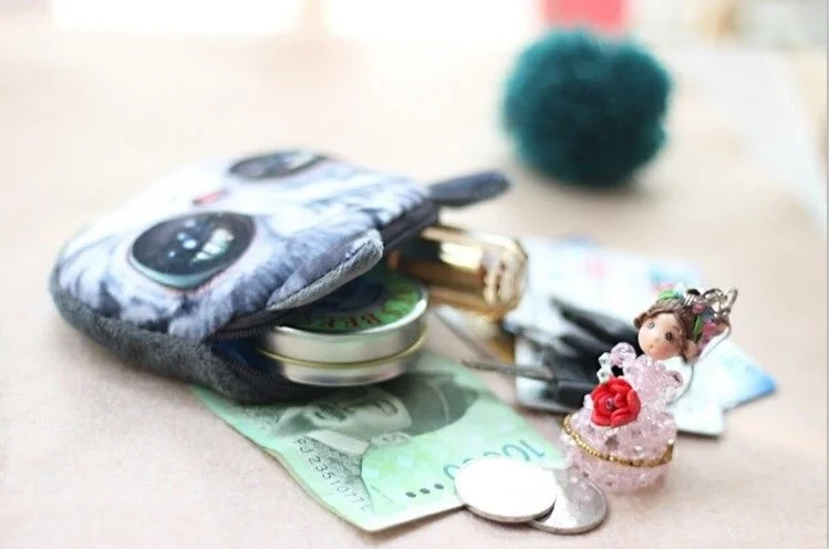 22 цвета бумажники для монет кошелек собак 3D милый сумка животное лицо молния мини