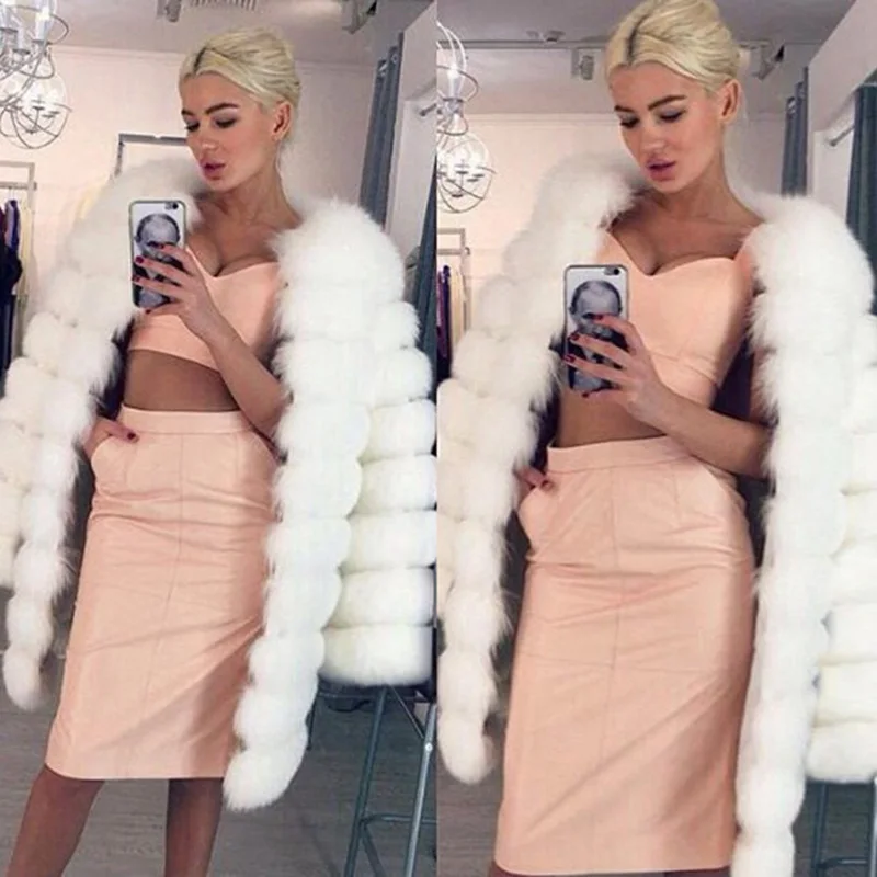 Faux Fur Coat Women Winter Jacket Elegant Warm Fox Luxury Clothes Cover Long Oversize 2022 New Fashion Full Y2k Especially Woman