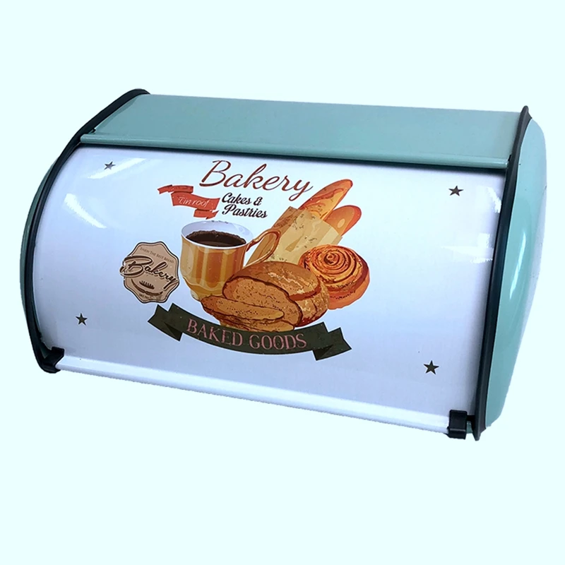 

Bread Box Bin Storage Containers Rolling Door for Home Coffee Shop or Bakery Bread Box Kitchen Storage Containers Holder