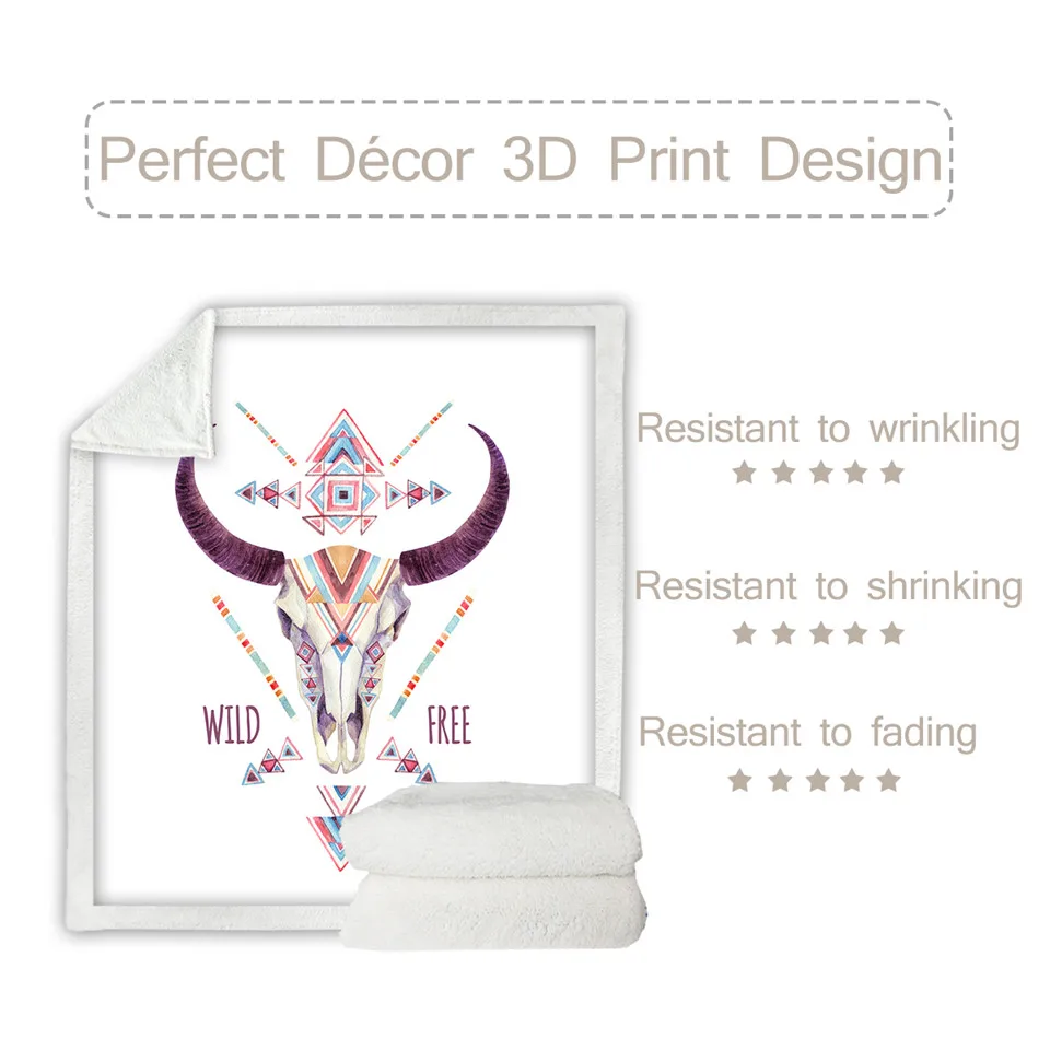 Постельные принадлежности Outlet Череп Буйвола одеяло s для кровати этническое