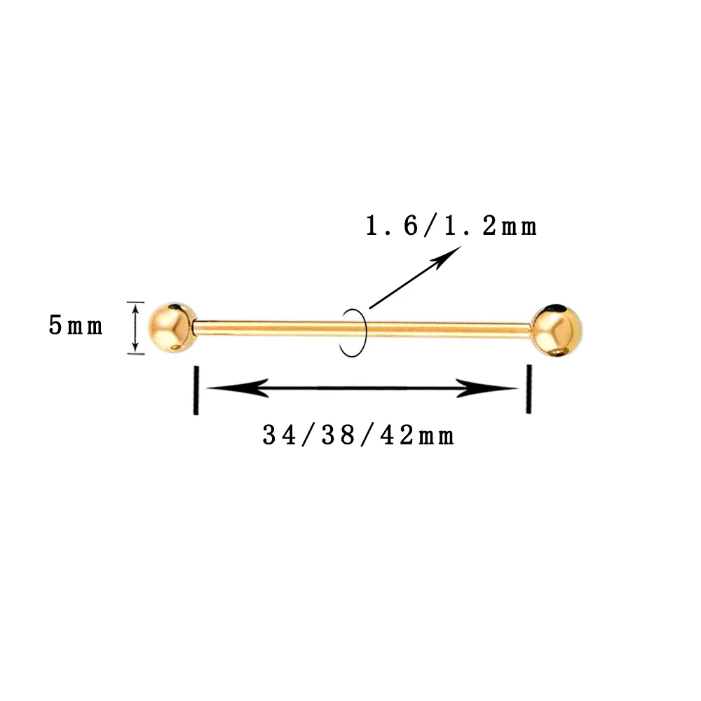 Gold 80X/набор, цветной шарик из нержавеющей стали, пирсинг-штанга для языка, кольцо на кнопке, хирургический пирсинг, Сексуальные Ювелирные изделия для тела для женщин, пирсинг в пупок - Окраска металла: Gold